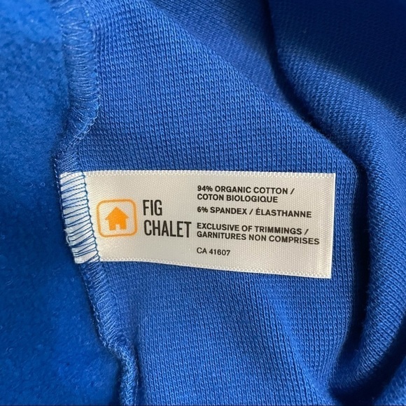 FIG Chalet Pullover Turtleneck Blue Cozy Sweater Organic Cotton Large - Picture 6 of 6